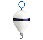Polyform CM-2 WHT W/STR/SS CM Series Mooring Buoy - 13.5" x 18", White with Stainless Steel Eye